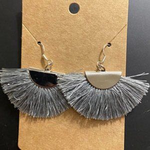 Gray Fan Earrings